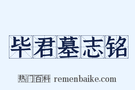 毕君墓志铭是什么意思的图片